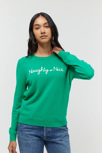 Green Wool-Cashmere Naughty Or Nice Sweater