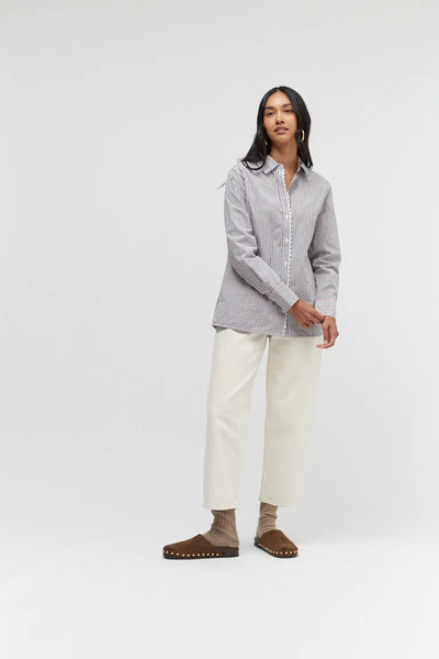 Chocolate Cotton Stripe Shirt