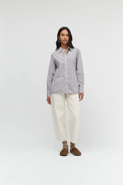 Chocolate Cotton Stripe Shirt