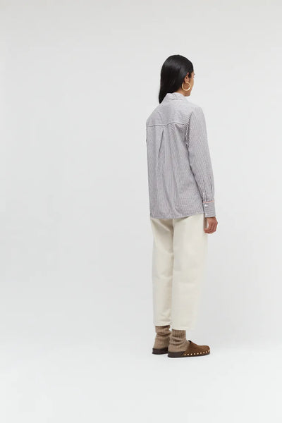 Chocolate Cotton Stripe Shirt