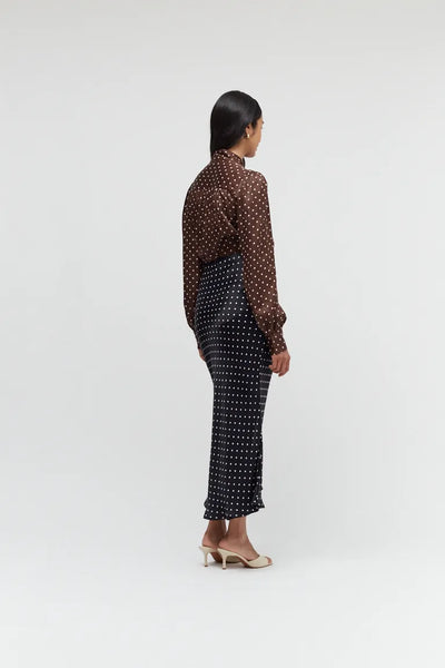 Black Viscose Polka Dot Skirt