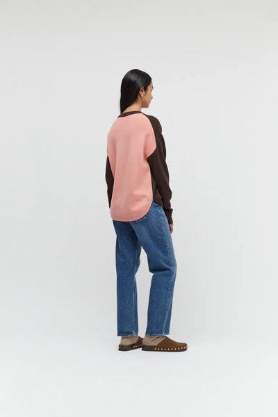 Chocolate Wool-Cashmere Pop Colour Sweater