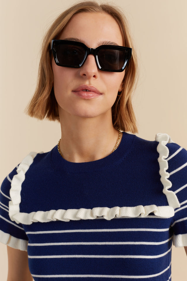Blue Merino Nautical Top image 2