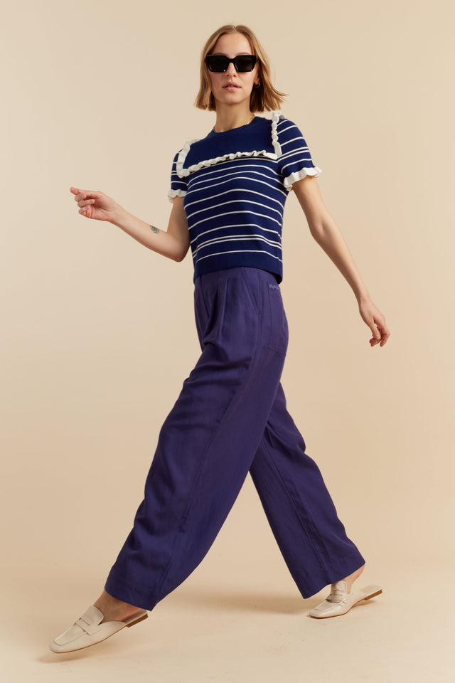 Blue Merino Nautical Top image 3