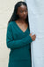 Forest-Green Wool-Cashmere V-Neck Sweater