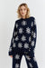Navy Cotton-Cashmere Ditsy Daisy Hoodie