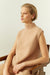 Warm-Beige Pure Cashmere Funnel Tank