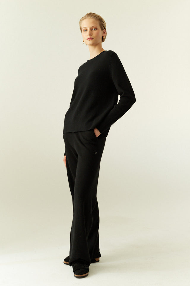 Black Pure Cashmere Boxy Sweater image 5