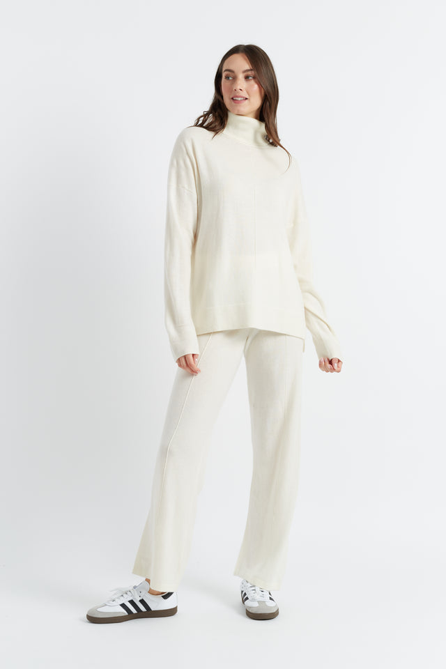 Cream Wool-Cashmere Rollneck Sweater image 4