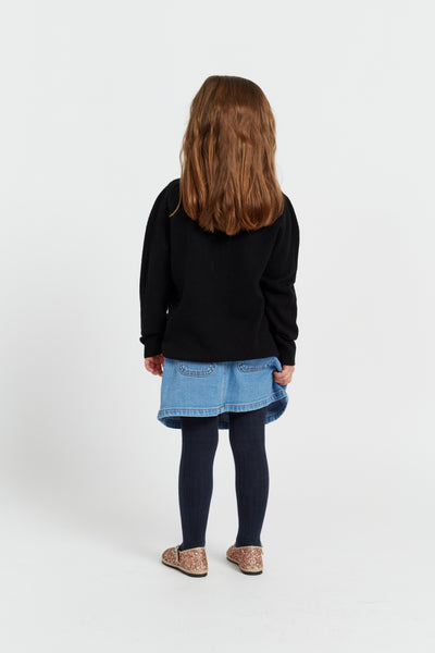 Black Wool-Cashmere Kid's Snoopy Sweater