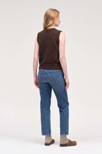 Chocolate Wool-Cashmere Tank