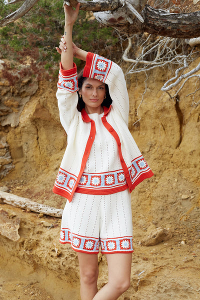 Terracotta Cotton Hand Crochet Shirt