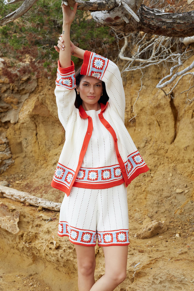 Terracotta Cotton Hand Crochet Shirt image 4