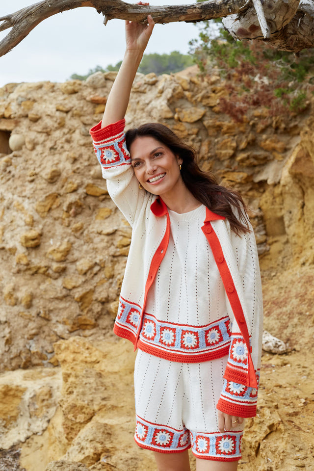 Terracotta Cotton Hand Crochet Shirt image 2