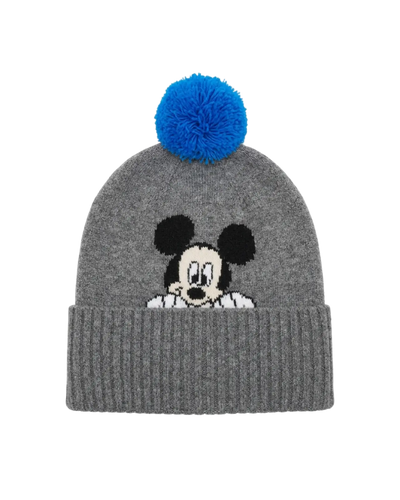 Grey Wool-Cashmere Mickey Bobble Hat