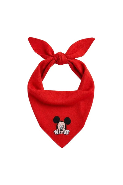 Red Wool-Cashmere Mickey Bandana