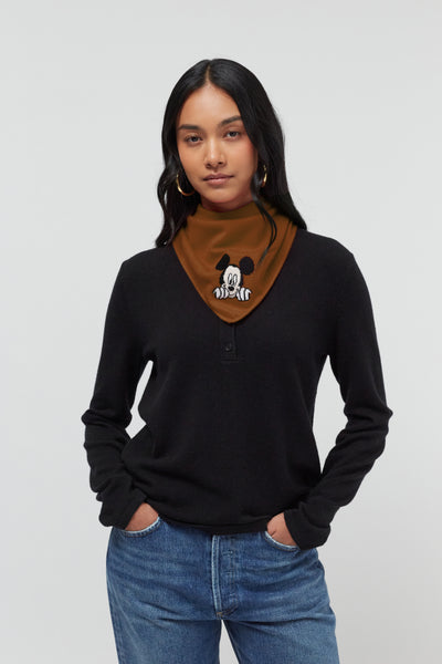Toffee Wool-Cashmere Mickey Bandana