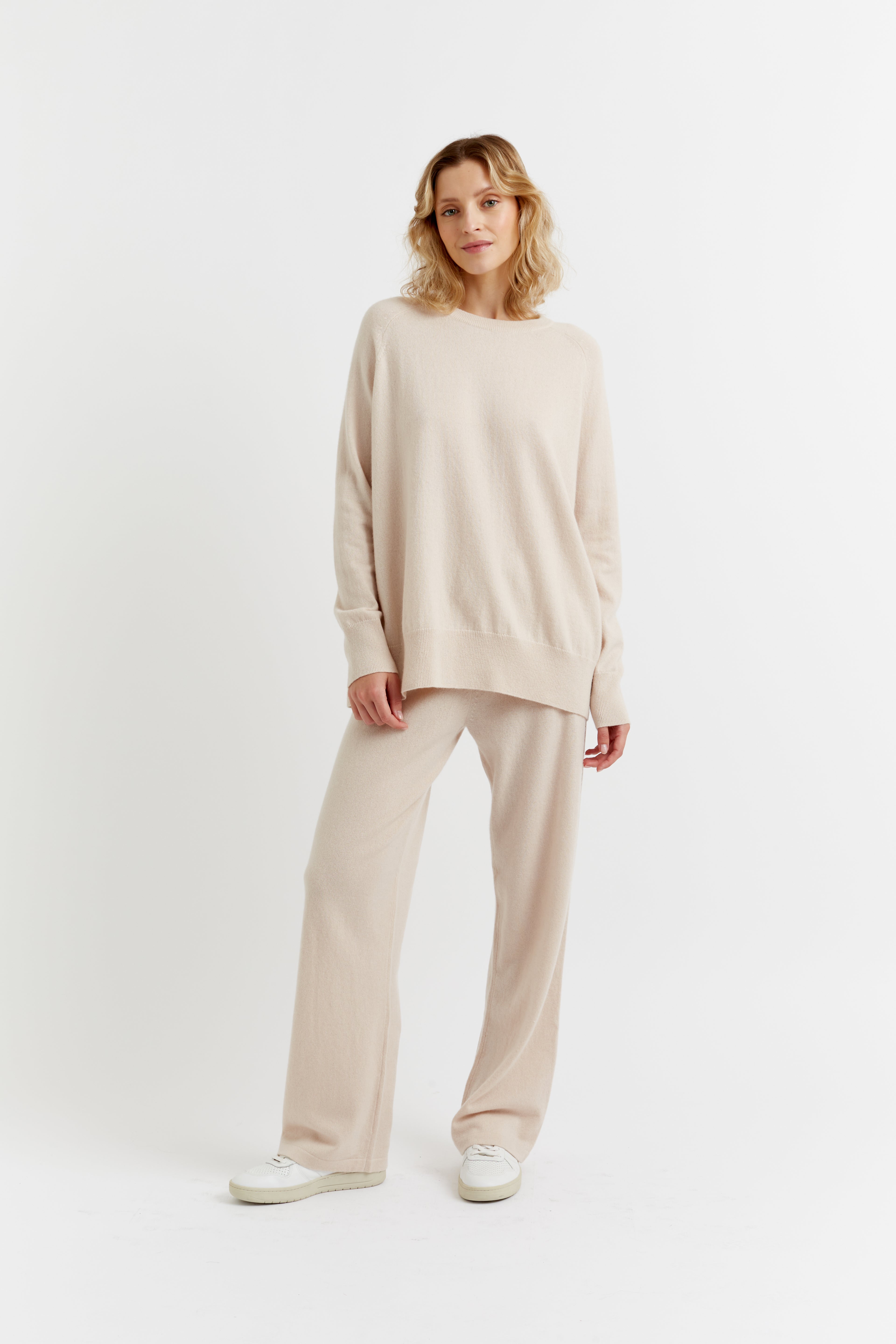 Bone Cashmere Slouchy Sweater
