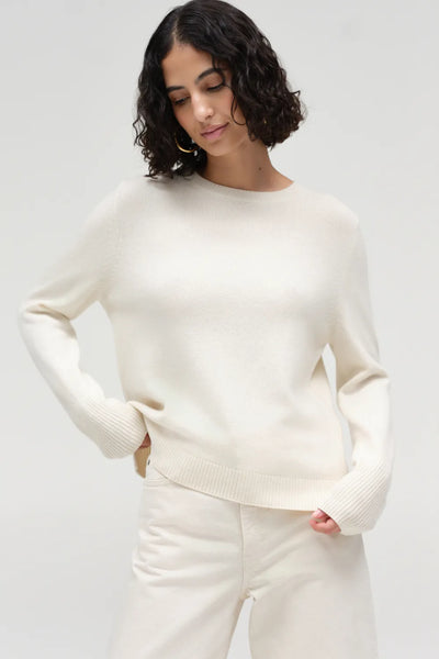 Cream Pure Cashmere Slouchy Sweater