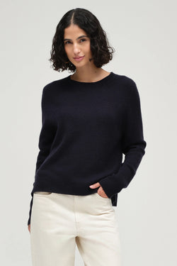 Navy Pure Cashmere Boxy Sweater