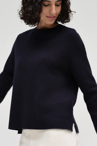 Navy Pure Cashmere Boxy Sweater