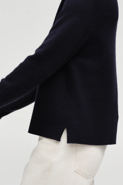 Navy Pure Cashmere Boxy Sweater