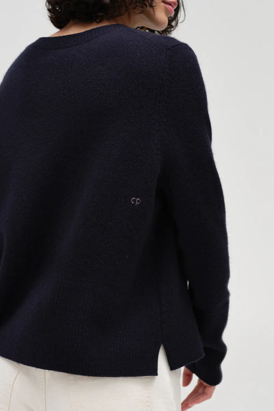 Navy Pure Cashmere Boxy Sweater