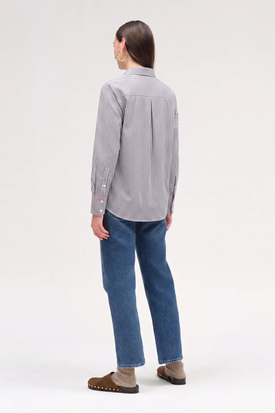 Chocolate Cotton Stripe Shirt