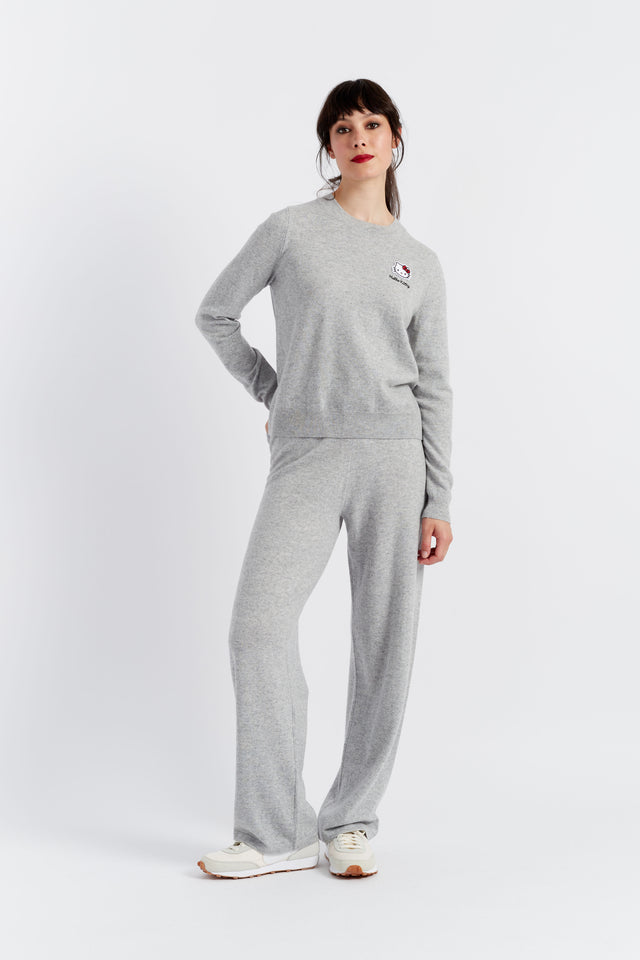 Grey Wool-Cashmere Hello Kitty Track Pants image 4