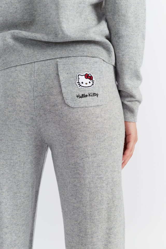 Grey Wool-Cashmere Hello Kitty Track Pants image 2