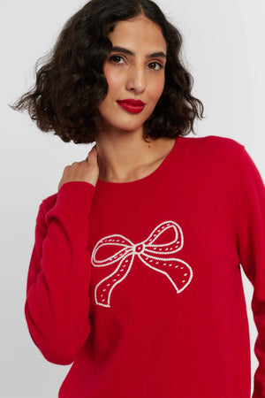 red-wool-cashmere-bow-embroidered-sweater