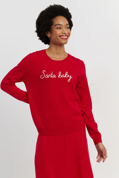 Red Wool-Cashmere Santa Baby Sweater