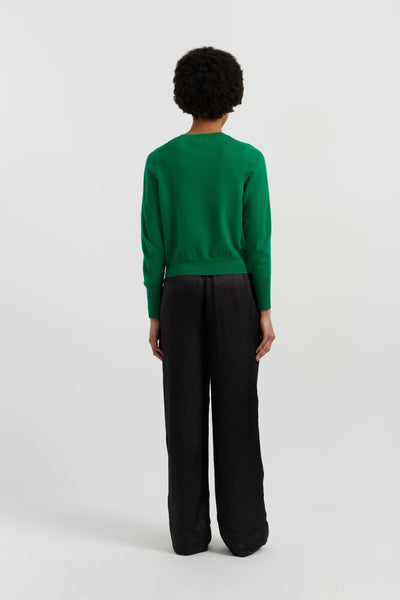 Green Wool-Cashmere Snoopy's Gift Sweater