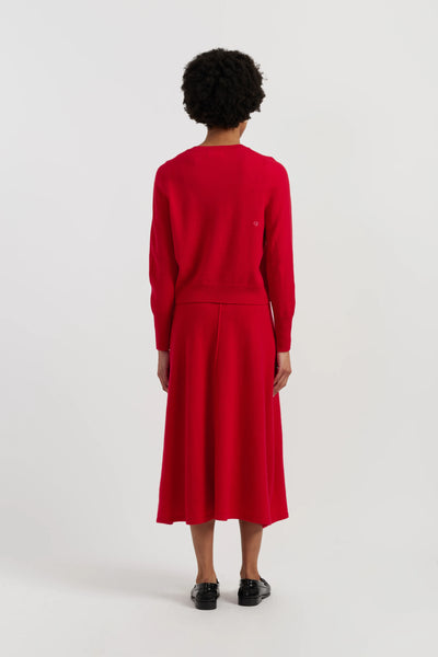 Red Wool-Cashmere Snoopy's Gift Sweater