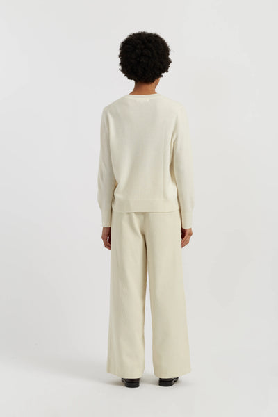 Cream Wool-Cashmere Snoopy Santa Sweater