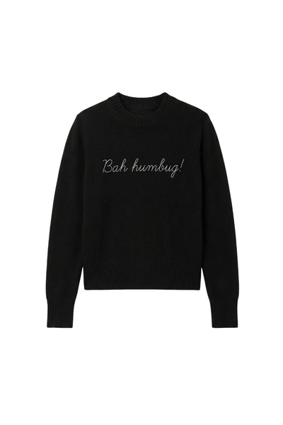 Exclusive Black Wool-Cashmere Bah Humbug Sweater
