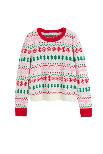 Cream Wool-Cashmere Christmas Fairisle Sweater
