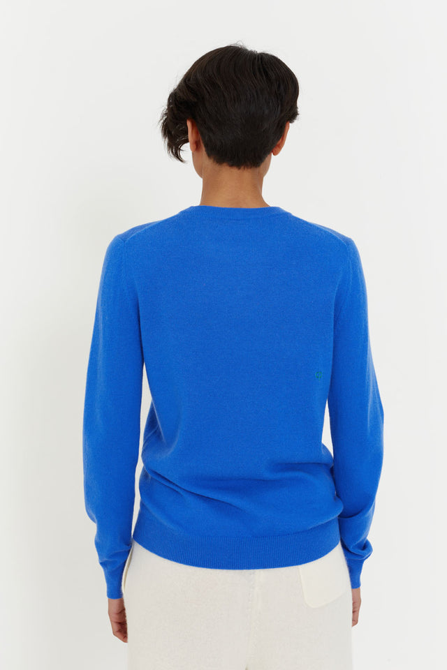 Blue Wool-Cashmere Ski Slogan Sweater image 3