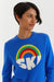 Blue Wool-Cashmere Ski Slogan Sweater