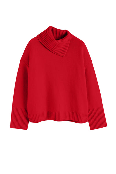 red-cashmere-asymmetrical-sweater