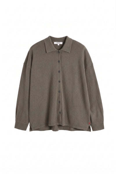 Grey Wool-Cashmere Relaxed Shirt