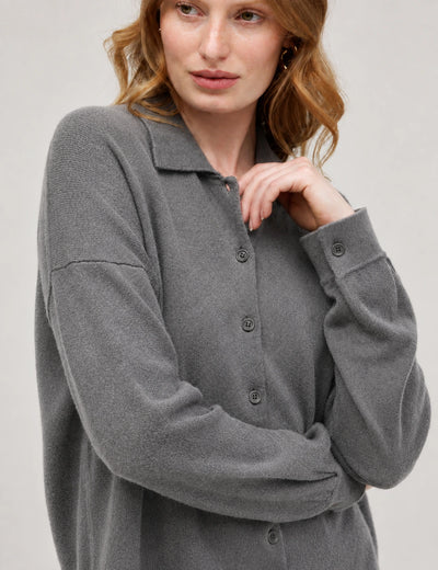 Grey Wool-Cashmere Relaxed Shirt