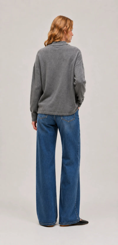 Grey Wool-Cashmere Relaxed Shirt