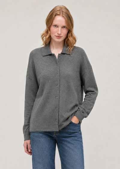 Grey Wool-Cashmere Relaxed Shirt