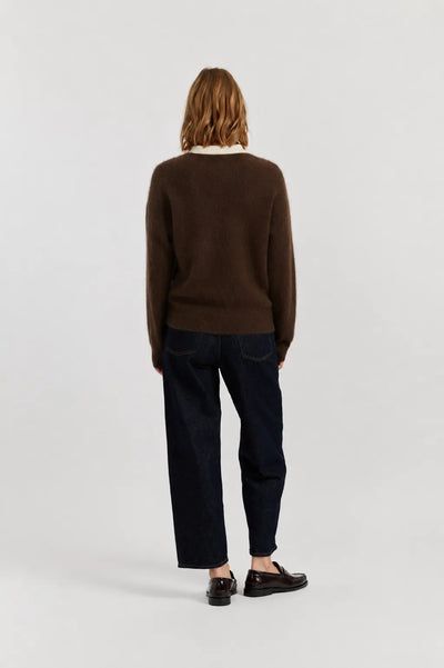 Chocolate Pure Merino Polo Tee