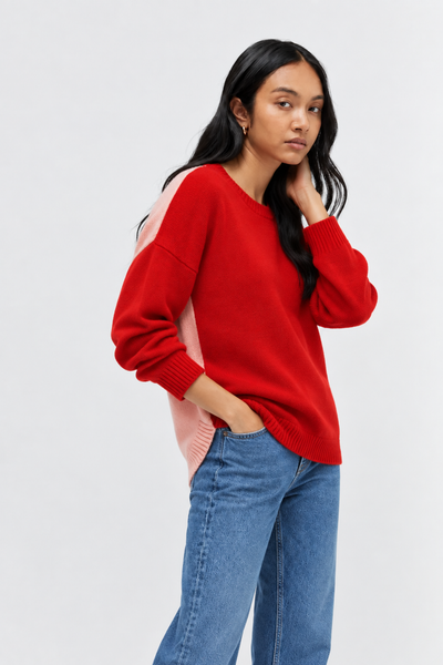 Red Wool-Cashmere Pop Colour Sweater