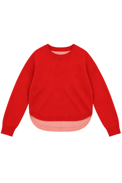 Red Wool-Cashmere Pop Colour Sweater