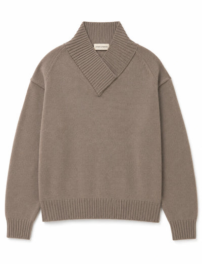 Warm-Oatmeal Pure Cashmere Soft Wrap Sweater