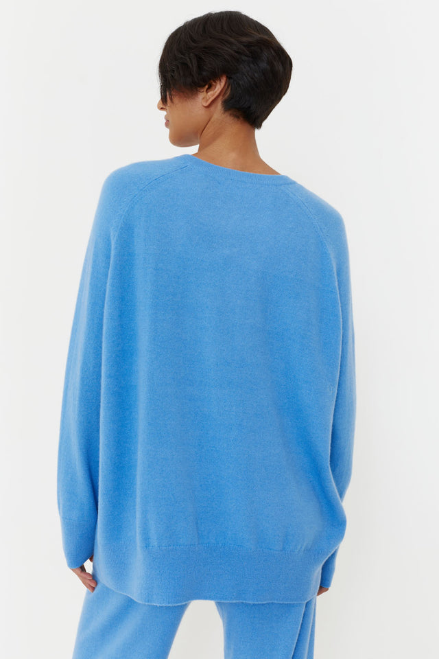 Sky-Blue Cashmere Slouchy Sweater image 3
