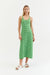 Green Cotton-Linen Summer Dress